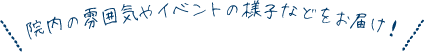 院内の雰囲気やイベントの様子などをお届け！